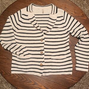 Elegant Striped Women's Cardigan